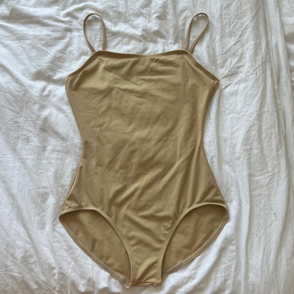 Capezio Women's Tan and Gold Bodysuit